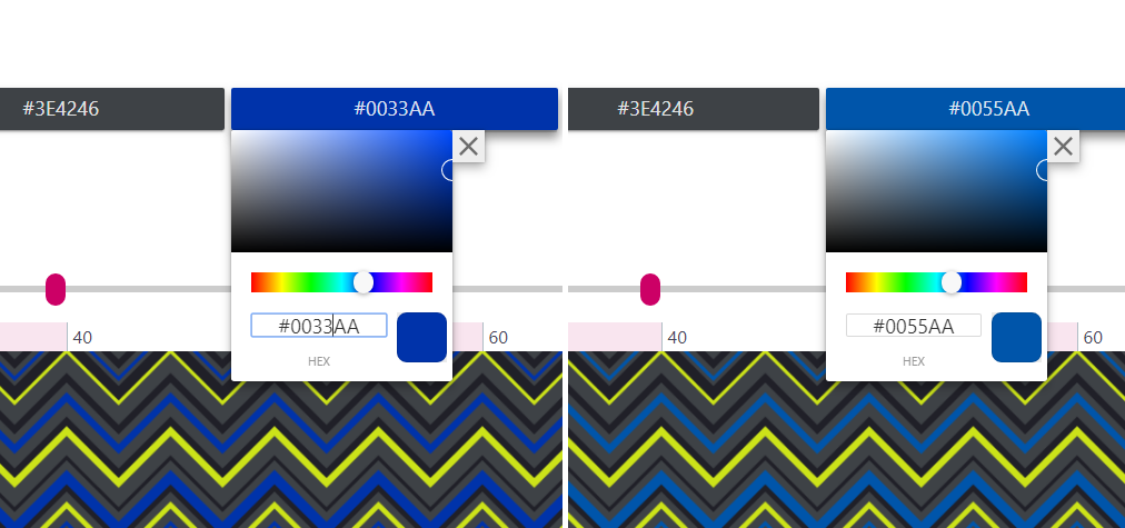 Lila vs. Blau