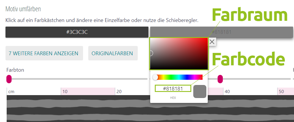 Farbraum & Farbcode bei www.stoff.love