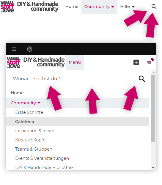 Community Suche bei www.stoff.love
