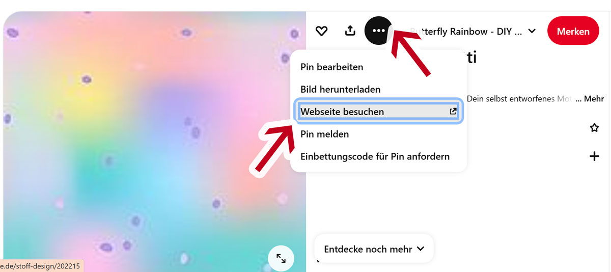 Pinterest Bilder sind so verlinkt...