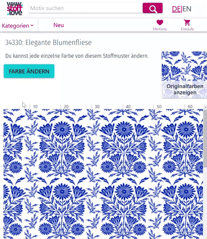 Stoff Designs vergrößern oder verkleinern